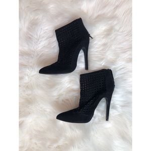 Forever 21 Velvet mesh mini boots